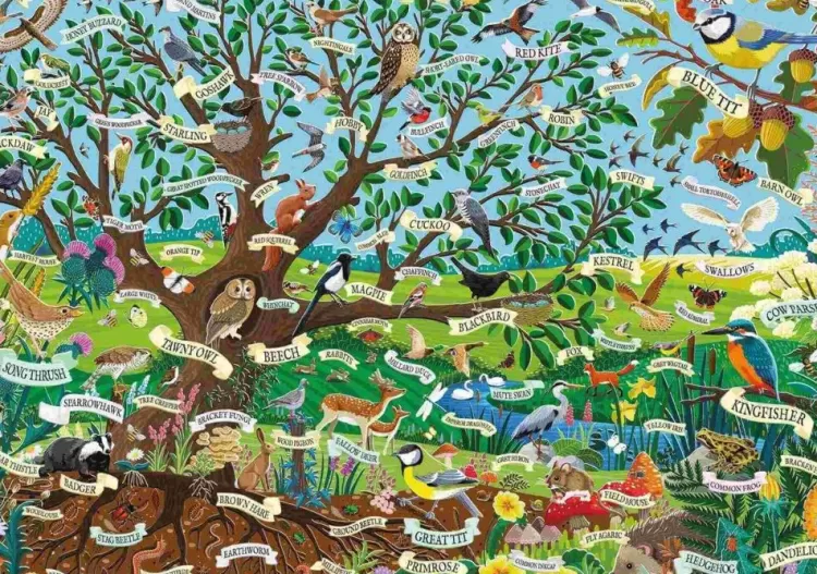 Otter House Animals & Wildlife* - Wildlife Tree - Rspb - 500Xl Piece Jigsaw Puzzle