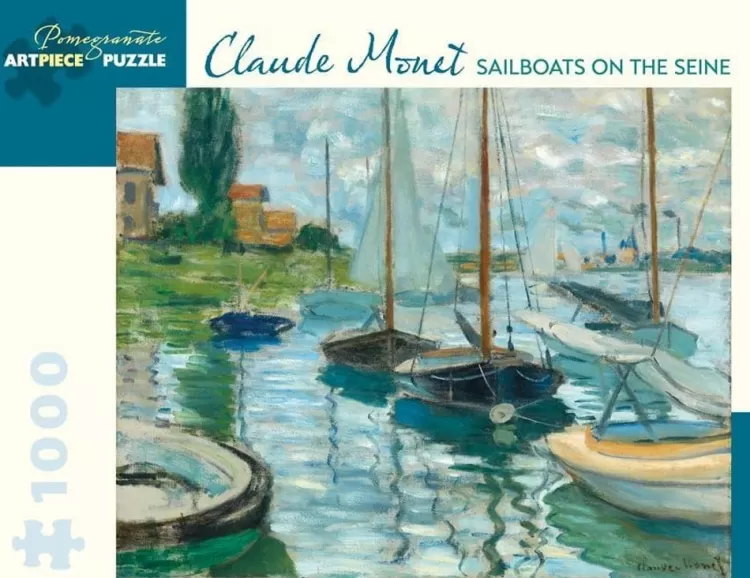 Pomegranate Trains & Transport* - Claude Monet - Sailboats On Seine - 1000 Piece Jigsaw Puzzle