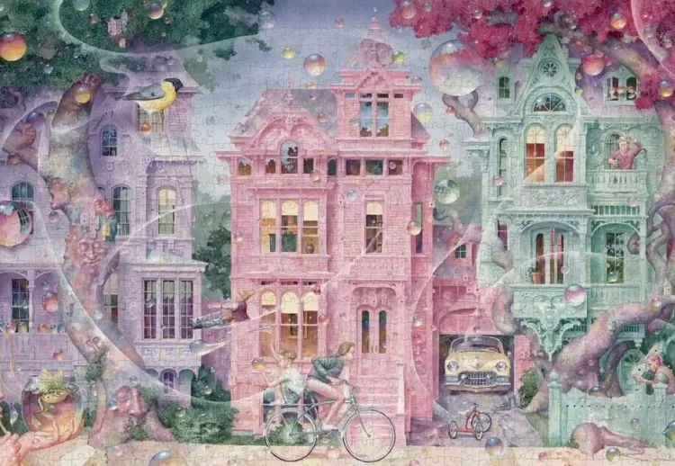 Pomegranate Locations & Buildings* - Daniel Merriam - Bubble Street - 1000 Piece Jigsaw Puzzle