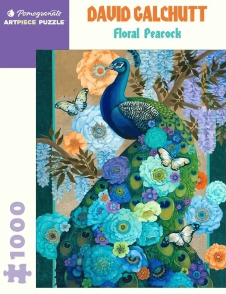 Pomegranate Art* - David Galchutt - Floral Peacock - 1000 Piece Jigsaw Puzzle