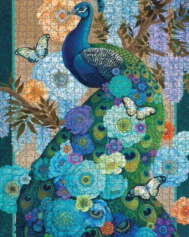 Pomegranate Art* - David Galchutt - Floral Peacock - 1000 Piece Jigsaw Puzzle