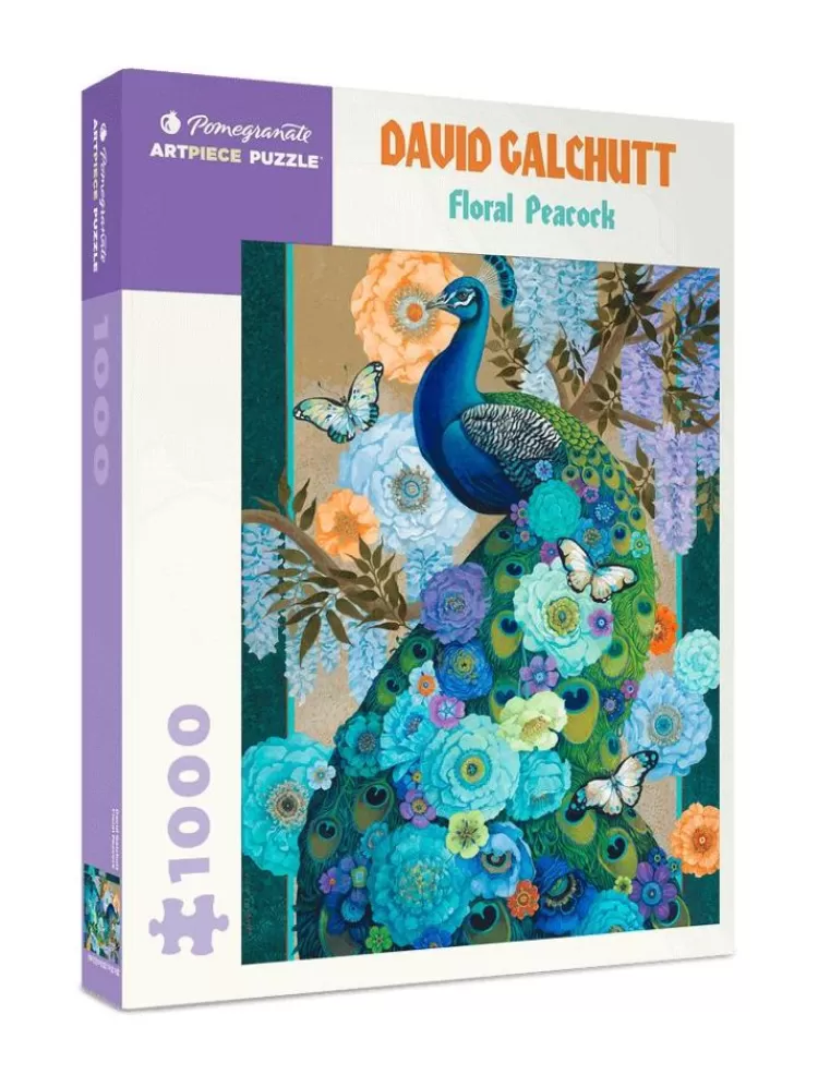 Pomegranate Art* - David Galchutt - Floral Peacock - 1000 Piece Jigsaw Puzzle