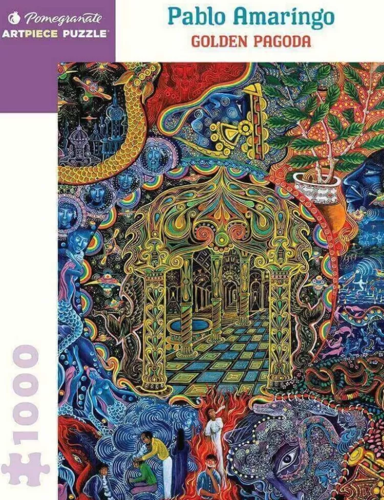 Pomegranate Art* - Pablo Amaringo - Golden Pagoda - 1000 Piece Jigsaw Puzzle