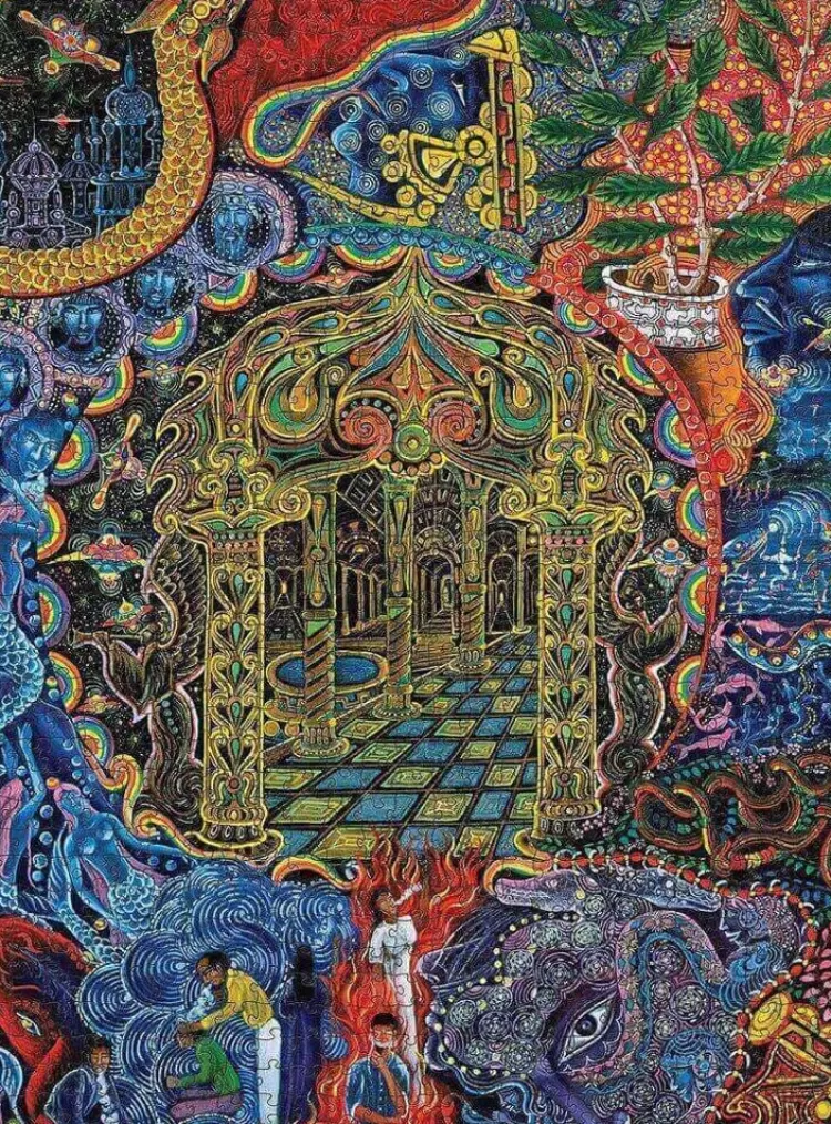 Pomegranate Art* - Pablo Amaringo - Golden Pagoda - 1000 Piece Jigsaw Puzzle