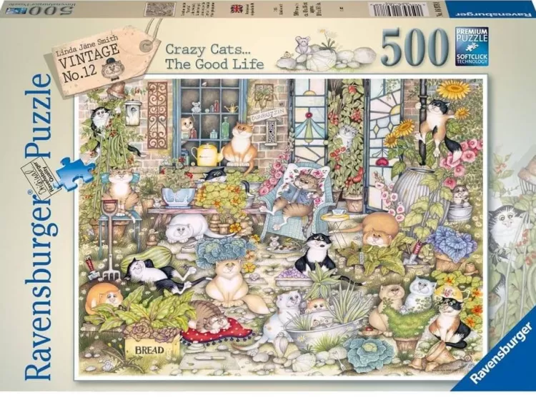 Ravensburger Animals & Wildlife* - Crazy Cats The Good Life - 500 Piece Jigsaw Puzzle
