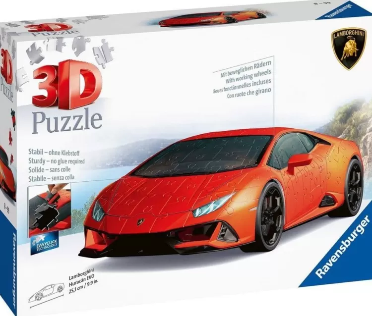Ravensburger Trains & Transport* - Lamborghini Huracan 3D 108 Piece Jigsaw Puzzle