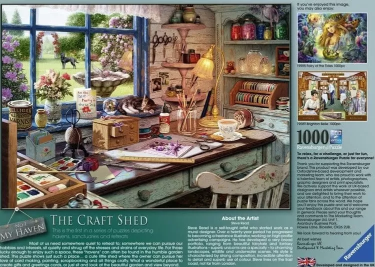 Ravensburger Pastimes* - My Haven No 1 - The Craft Shed -1000 Piece Jigsaw Puzzle