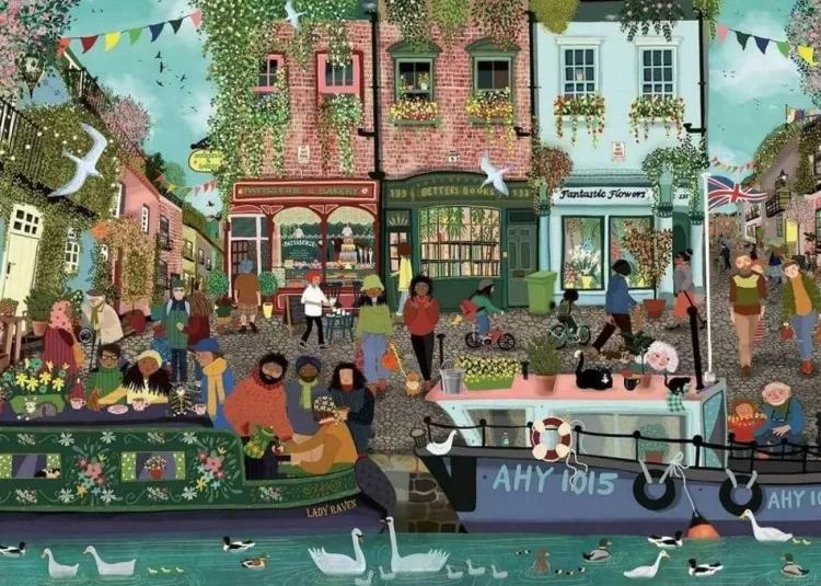 Ravensburger Locations & Buildings* - Riverside Town - 1000 Piece Jigsaw Puzzle