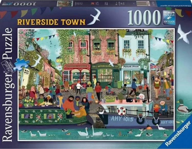 Ravensburger Locations & Buildings* - Riverside Town - 1000 Piece Jigsaw Puzzle