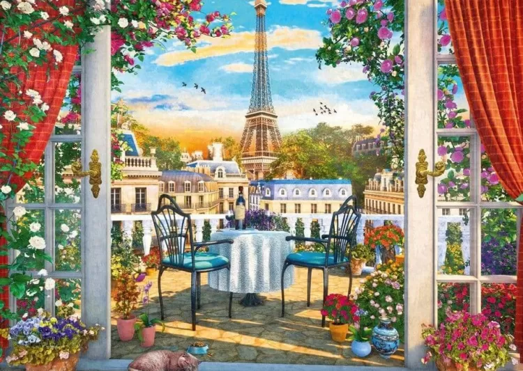 Schmidt Locations & Buildings* - A Terrace In Paris - 1000 Piece Jigsaw Puzzle