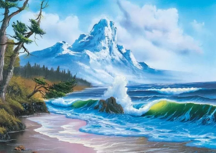 Schmidt Landscape* - Bob Ross - Mountain By The Sea - 1000 Piece Jigsaw Puzzle