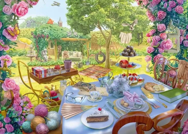 Schmidt Food & Drink* - Junes Journey - Tea In The Garden - 1000 Piece Jigsaw Puzzle