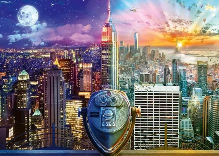 Schmidt Locations & Buildings* - New York Night & Day - Lars Stewart - 1000 Piece Jigsaw Puzzle