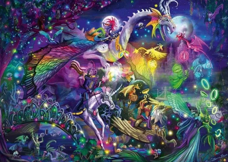 Schmidt Fantasy* - Rose Cat Khan - Summer Night Circus - 1000 Piece Jigsaw Puzzle
