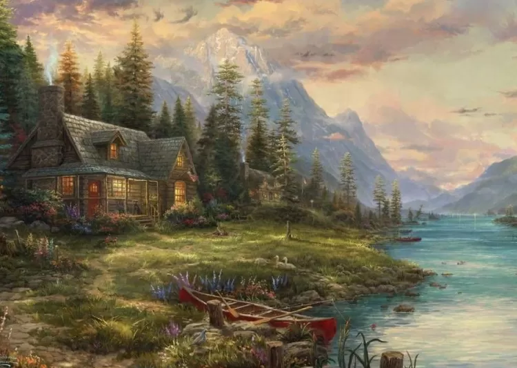 Schmidt Cottages* - Thomas Kinkade - A Fathers Perfect Day - 1000 Piece Jigsaw Puzzle