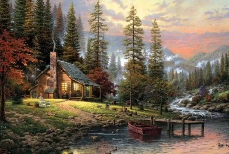 Schmidt Cottages* - Thomas Kinkade - A Peaceful Retreat - 500 Piece Jigsaw Puzzle