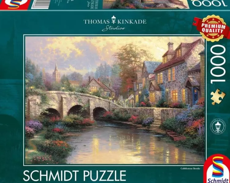 Schmidt Cottages* - Thomas Kinkade - Cobblestone Brooke - 1000 Piece Jigsaw Puzzle