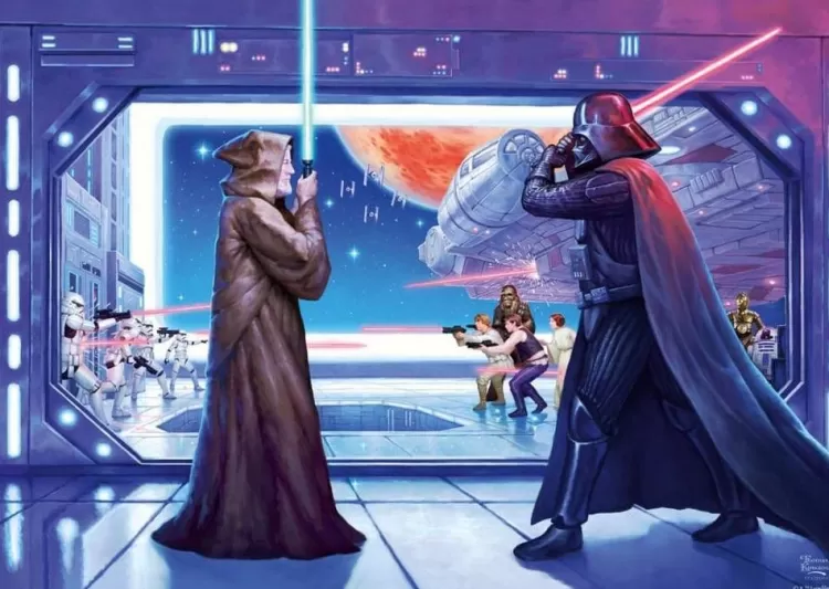 Schmidt Sound & Screen* - Thomas Kinkade - Disney Star Wars Obi Wan'S Final Battle - 1000 Piece Jigsaw Puzzle