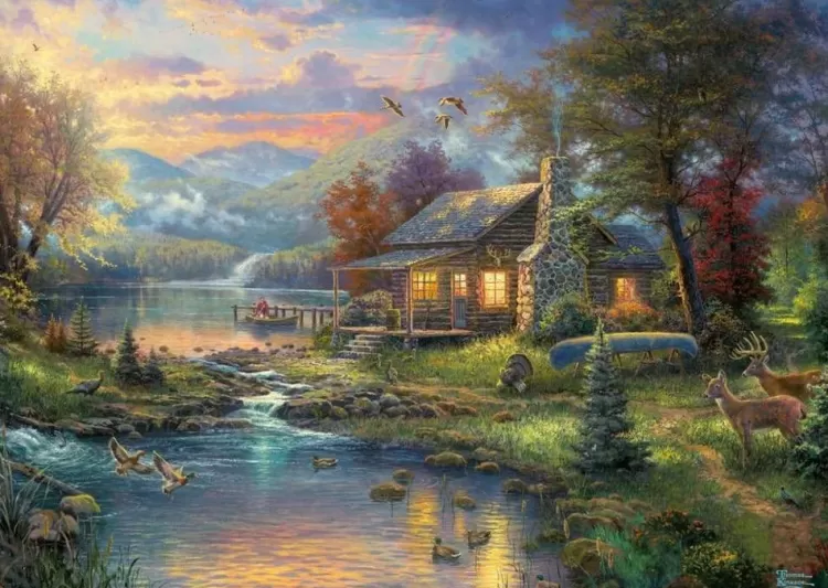 Schmidt Cottages* - Thomas Kinkade - Nature'S Paradise - 1000 Piece Jigsaw Puzzle