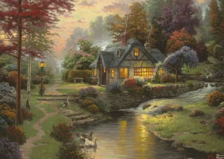 Schmidt Landscape* - Thomas Kinkade - Stillwater Cottage - 1000 Piece Jigsaw Puzzle