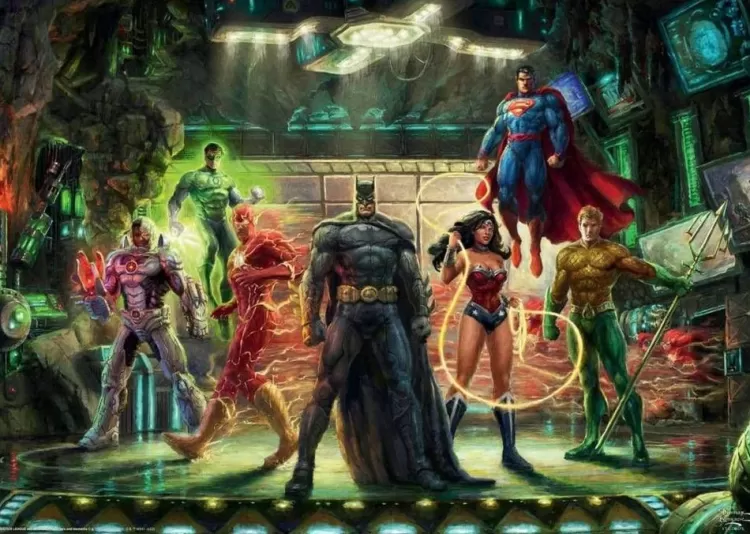 Schmidt Sound & Screen* - Thomas Kinkade - The Justice League - 1000 Piece Jigsaw Puzzle