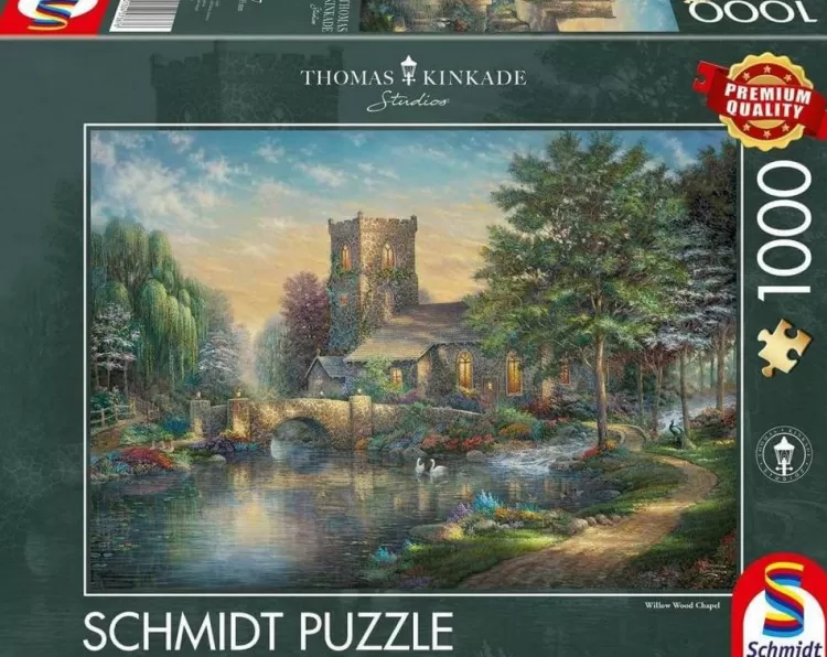 Schmidt Locations & Buildings* - Thomas Kinkade - Willow Wood Chapel - 1000 Piece Jigsaw Puzzle