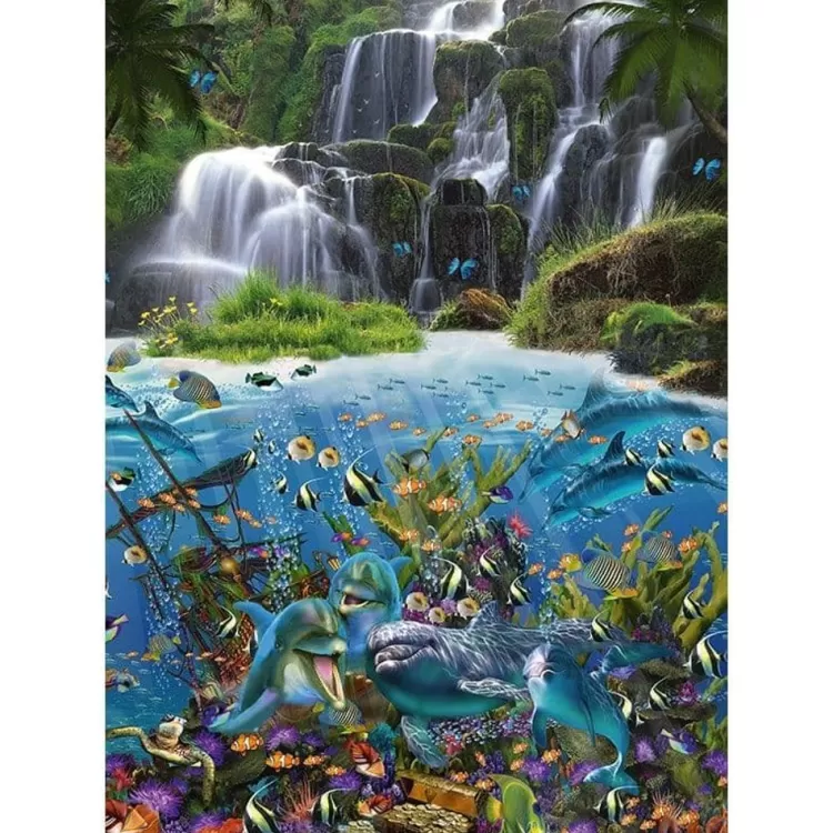 Schmidt Landscape* - Under The Waterfall - 1000 Piece Jigsaw Puzzle