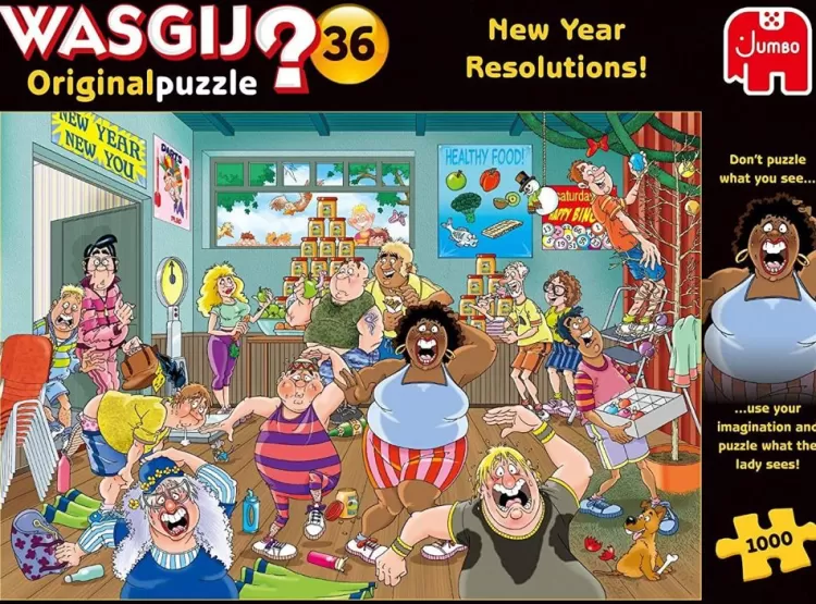 Jumbo Humour*Wasgij Original 36 New Year Resolutions - 1000 Piece Jigsaw Puzzle
