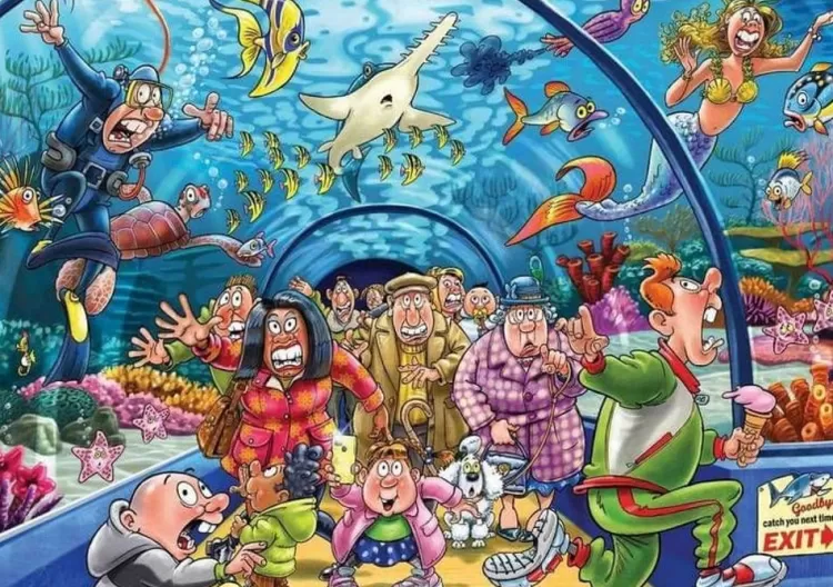 Jumbo Humour*Wasgij Original 43 Aquarium Antics! - 1000 Piece Jigsaw Puzzle